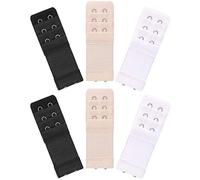 Akstore 6 Pieces Women's Soft Comfortable Elastic Bra Extenders Bra Extension Strap 2 Hook 3 Row Lady's Bra Extender Bra Band, Multicolors, One size