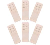 Akstore 6 Pieces Women's Soft Comfortable Elastic Bra Extenders Bra Extension Strap 2 Hook 3 Row Lady's Bra Extender Bra Band, Skin Color, One Size