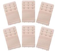 Akstore 6 Pieces Women's Soft Comfortable Elastic Bra Extenders Bra Extension Strap 3 Hook 3 Row Lady's Bra Extender Bra Band, Skin Color, One size