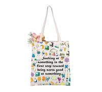 AKTAP Adventure Cartoon Gifts Time Finn and Jake Gifts Being Sorta Good at Something Tote Bag Animated TV Show Inspired Gifts (TB, Sucking at Tote-HT)