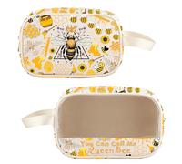 AKTAP Bee Gifts You Can Call Me Queen Clear Makeup Bag Inspirational Gifts for Bee Lovers Pouch Case Insect Travel Toiletry (CMB, Queen B Clear MB-HT2)