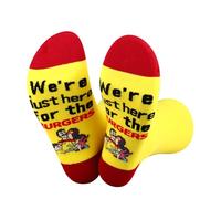 AKTAP Bobs Family TV Show Gifts We’re Just Here for The Burgers Socks Bobs Fans Gifts for Louise&Tina&Gene &Linda Belcher (UK, Numeric, 20, Regular, Regular, Burgers Socks-HT)