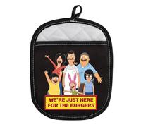 AKTAP Bob's TV Show Merchandise Gift,We’re Just Here for The Burgers Oven Mitts,Bob's Family Oven Mitts/BBQ Gloves,Cartoon Pot Holders,Bob's fan Gift Kitchen Cooking Baking Grilling (Bob Gloves)