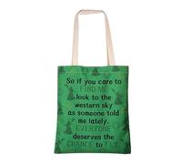 AKTAP Broadway Musical Gifts Wcked Quote Tote Bag Everyone Deserves The Chance To Fly OZ Bag for Musical Lover Theatre Gift (Wcked Quote Tote Bag)