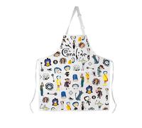 AKTAP Cartoon Movie Doll Gifts Cora-line Kitchen Apron for Cooking Baking Grilling Mr. Bobinsky Fans Gifts Cora-line Merch (AP, Cora-lin2 Apron-HT)