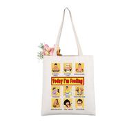 AKTAP Cartoon TV Show Bob Gifts Burgers Tote Bag Tina & Louise Gifts Today I'm Feeling Reusable Bag For Bob's Fans Gifts (TB, Today Feeling Tote-HT)