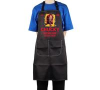 AKTAP Chucky Merchandise Chucky Butcher Shop Always Fresh Apron with Pockets Chucky Doll Bibs Horror Movie Gifts for Fans (AP, Chucky Apron-HT)