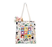 AKTAP Clue Movie Character Merch Clue Whodunit Bunch Tote Bag Clue Weapon Gifts for Fans Murder Mystery Shopping Grocery Bag (TB, Cl-e Character TE-HT)