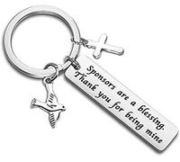AKTAP Confirmation Sponsor Thank You Gift Catholic Mentor Gift Thank You for Being Mine Keychain Gift for Godparents Godmother (sponsors blessing Keychain)