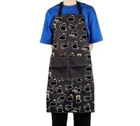 AKTAP Cute Black Cat Kitchen Apron with Pockets Modern Animal Kittens Cooking Baking Adjustable Apron for Cat Lover Cat Mama (Cat Aprons)
