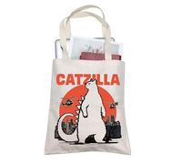 AKTAP Cute Kitty Catzilla Gifts Japanese Cat Monster Funny Catzilla Pet Tote Bag Cat Meme Gift Bags Cat Lover Gifts (TB, Cat Cat Tote-PY1)