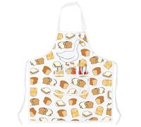 AKTAP Duck Gifts for Duck Lovers Apron Duck with Bread Kitchen Aprons Duck Animal Lover Gifts Baker Pastry Chef Pockets Bibs (AP, Duck with Bread Apron-HT2)