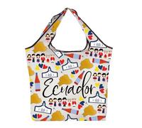 AKTAP Ecuador Souvenirs Gifts Ecuadorian Tote Bag Ecuador Reusable Shopping Bag For Groceries South America Travel Merch (TB, Ecuador F TE-HT)