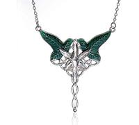 AKTAP Elven Leaf Aragorn Arwen Evenstar Pendant Necklace - Elvish Jewelry for Women (Elven Leaf Pendant)