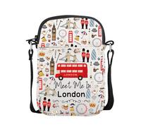 AKTAP England London Travel Gifts Meet Me In London Mini Crossbody Bag London City Bus Tour Shoulder British Culture Gifts (London Mini CBag)