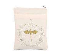 AKTAP Fourth Wing Merch Gift Fourth Wing Books Sleeve Empyrean Series Book Gifts Dragon Rider Gifts for Bookish Books Worm Pouch (Fourth Wing Book Sleeve Beige)