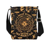 AKTAP Fourth Wing Merch Gifts Dragon Rider Adjustable Crossbody Bag for Fans A Rider Without Their Dragon Is Dead Shoulder (CB, Dragon Without CB-HT)