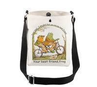 AKTAP Frog Toad Crossbody Bag Frog Gift Toad Storybook Gift AL Gift I Am Glad That You Are My Best Friend Grocery Shopping Bag (Frog Toad Crossbody Bag)