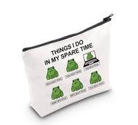 AKTAP Funny Frogs Makeup Bag Frogs Gifts Things I Do in My Spare Time Read About Frogs Zipper Pouch Bag for Frog Lovers Women (MB, Frogs Spare Time-HT)