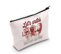 AKTAP Funny Halloween Gifts Let's Watch Horror Movies Inspired Zipper Pouch Scary Movie Merchandise Enjoy Movie Life (MB, Watch Movie-PY1)