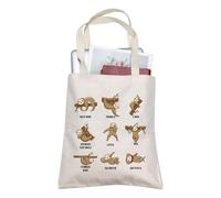 AKTAP Funny Sloth Tote Bag Lazy Animal Canvas Tote Cute Sloth Bag Animal Lover Gift Sloth Yoga Shopping Bag Gift For Animal Lover (Lotus Sloth Tote)