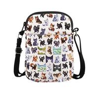AKTAP Funny W Cats Crossbody Bag Cute Bluestar Cats Gift Join The Revolution Burn It Down Crossbody Bag Shadow-clan Cat Merch