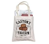 AKTAP Gaston's Tavern Gift Beauty Movie Inspired Tote Bag Beauty Fairy Princess Big Capacity Bag For Women Beast Fans Gift (TB, Brews Tote-PY1)