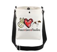 AKTAP German Shorthaired Pointer Gifts Peace Love Pointers Crossbody Bag Pointer Mama Shoulder Bag GSP Dog Lover Owner Gift (Pointers Crossbody Bag)