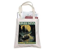 AKTAP Gifts For Book Lovers Lovers River Styx Greek Mythology Merchandise Dark Academia Tote Bag (TB, River Tote-PY1)