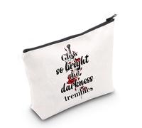 AKTAP Glow So Bright The Darkness Trembles Zipper Pouch Bag Book Merch Gift for Romantasy Book Lover Makeup Bag Fantasy Reader Gift (MB, The Darkness-HT)