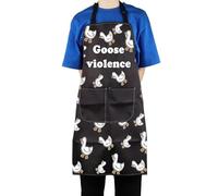 AKTAP Goose Lover Gift Goose With Knife Kitchen Apron Goose Violence Goose Game Merch Silly Goose Gifts Funny Animal Aprons (Goose Aprons)