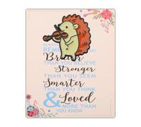 AKTAP Hedgehog Play The Violin Enamel Pins Cute Hedgehog Lover Accessories Brooch with Inspirational Card Violinist Gifts, S, Stainless Steel, no gemstone