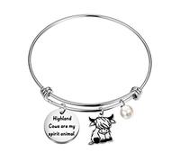 AKTAP Highland Cows Bracelet Cow Gifts Cow Jewelry for Animal Lover Highland Cows are My Spirit Animal (Cows Bracelet)