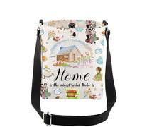 AKTAP House On Prairie Souvenir Gifts Laura Quote Inspired Gifts Home Is The Nicest Word There Is Crossbody Bag 70S Gifts (CB, Home CB-HT)