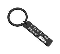 AKTAP I See Dead People Keychain in Stainless Steel, Funeral Directors Gift, Dark Humor, Movie Theme