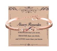 AKTAP Inspirational Gifts After Every Storm There Is a Rainbow of Hope Bracelet Encouragement Jewelry Memorial Keepsake, S, Stainless Steel, no gemstone