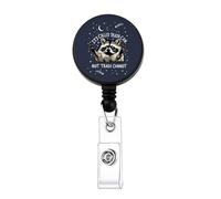 AKTAP It's Called Trash Can Raccoon Badge Reel Not Trash Cannot Badge Retractable Holder Funny Nurse Gift Nursing Accessories (Not Trash Cannot Badge-PY2)