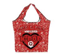 AKTAP Korean Sk-ds Merch Ski-s Cartoon Character Foldable Reusable Grocery Bags B-ys Group Gifts Korean-Pop Fans Groceries (TB, Who Love Sk-ds F TB-HT2)