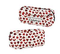 AKTAP Ladybug Pencil Case Ladybug Lovers Gifts Lady Bug Gift Easily Distracted By Ladybugs Storage Pouch Stationery Bag Organizer