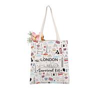 AKTAP London Travel Gift London Skyline Tote Bag London Survival Kit London Souvenirs Gifts for Women London City Shoulder (London Tote)