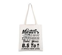 AKTAP Masters Degree Gifts Tote Bag College Masters Degree PhD Graduation Gifts University Graduates Gifts Doctorate Gifts (Masters Degree Tote Bag)