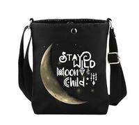 AKTAP Moon Phase Gifts Stay Wild Moon Crossbody Bag Celestial Witch Merch Hippie Gifts Spiritual Gifts Energy Mystic Gifts (CB, Stay Wild Moon CB-HT)