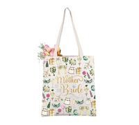 AKTAP Mother of The Bride Gifts Tote Bag Bridal Shower Wedding Party Shoulder Bridesmaid Proposal Gifts Bride Mom Floral Tote (TB, Mother of the Bride TE-HT)
