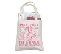 AKTAP Music Lover Gift Midwest Princess Pink Pony Club Canvas Tote Bag Great Souvenir for Live Shows (TB, Pony Dancing-P1)