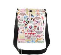 AKTAP Nail Tech Gifts Ideas Nail Technician Crossbody Bag Nail Tech Life Gifts Nail Tech Themed Gifts for Nail Boss Bag (CB, Nail Tech Life CB-HT)