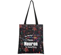 AKTAP Neuroscience Gifts I Think Neuron To Something Nerve Tote Bag Funny Neuron Human Brain Neurologist Gifts Neurology Tote (Neuron Tote)