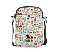 AKTAP New York Travel Gift Home Is Where The New York Crossbody Bag New York Souvenir Bag for New York Lover Gift (CB, New York Mini CB-HT)