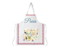 AKTAP Paris Themed Merchandise Paris Aprons For Women With Pockets Paris Souvenirs Gifts Paris Map BBQ Adjustable Apron (white, Paris Apron-HT)
