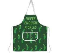 AKTAP Pickles Gift Never Enough Pickles Chef Apron Cucumber Pickle Lover Gift Pickled Food Adjustable Apron with 2 Pockets (Pickles Chef Apron)