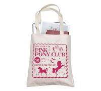 AKTAP Pink Pony Club Tote Bag Singer Merch Singer Tote Bag Sapphic Lesbian WLW Pride Music Gift Midwest Princess Tour Shopping Bag (TB, Pink P Club Tote-PY2)